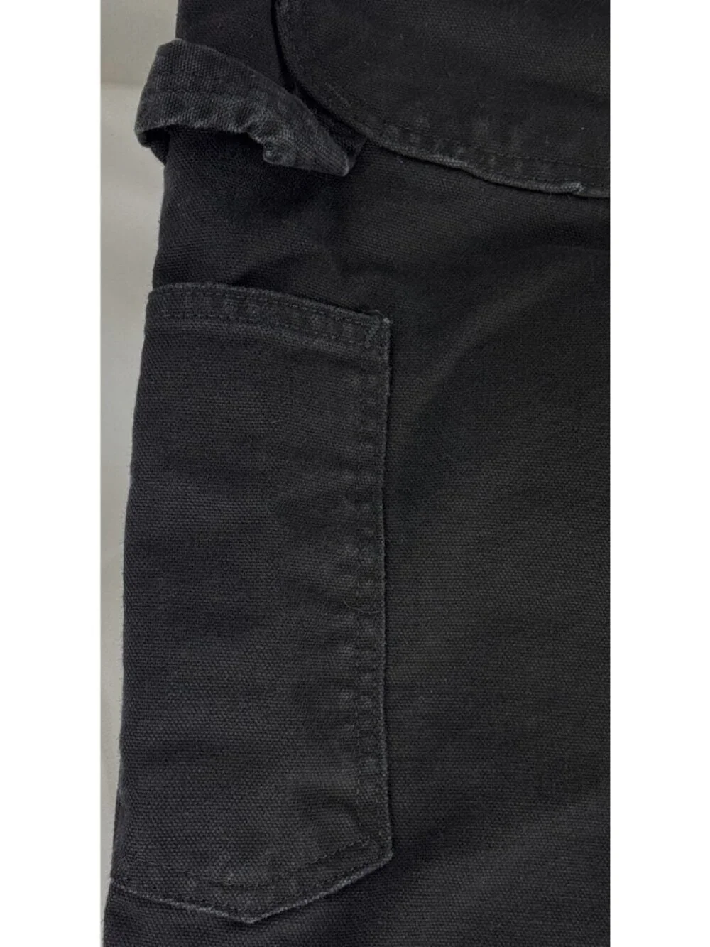 VTG Carhartt B11 Loose Fit Black Washed Duck Canvas Carpenter Work Pants 44x34